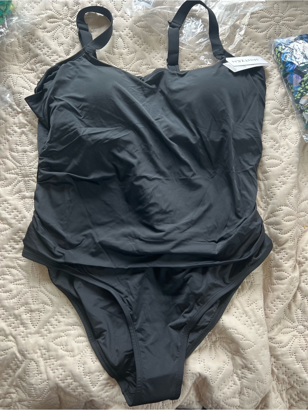 Jantzen Black One-Piece Swimsuit with Adjustable Straps